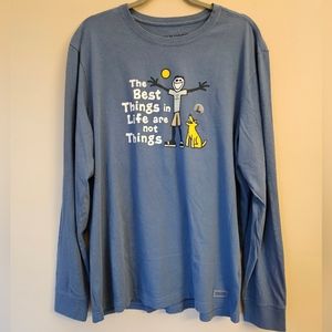 Life is Good Crusher-LITE Men's Jake and Rocket Best Things Blue Long Sleeve